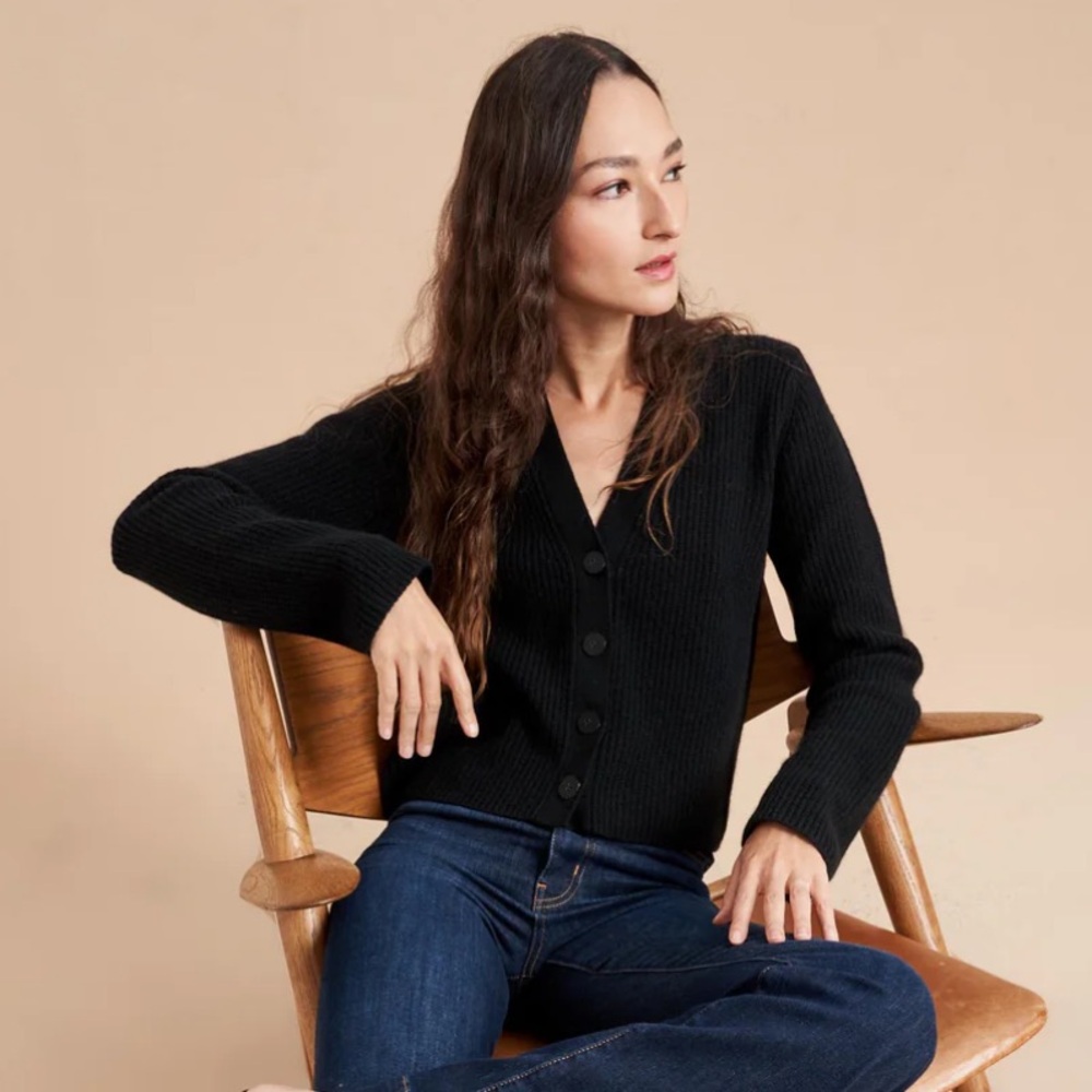 La Ligne Mini Toujours Cardigan in Black in size XS